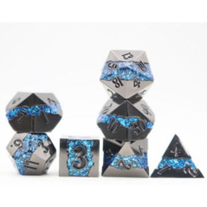 Mica Series 7 piece Metal Dice Set